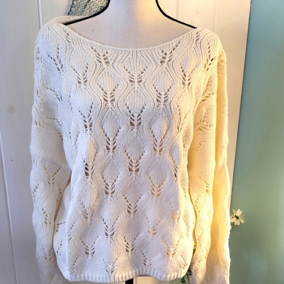 Wild Fable Boat Neck Pointelle Knit Sweater Size 2X - Picture 1 of 12
